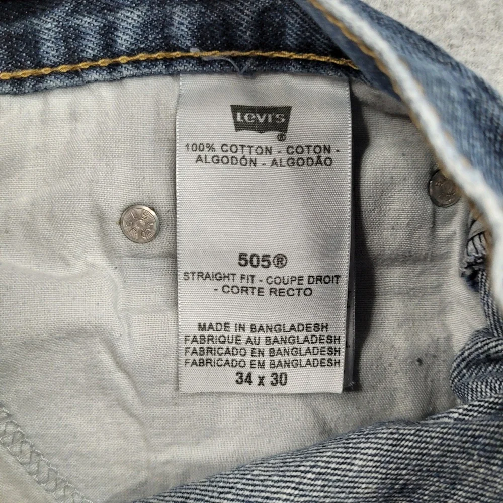 Levi's 505 Straight‎ Fit Jeans Mens 34x30 Blue Denim Classic Casual Cotton Y2K